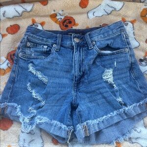 Aeropostale Ripped Blue Denim Shorts